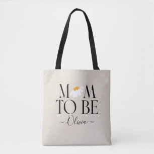 Mum to be daisy floral baby shower new baby gift tote bag
