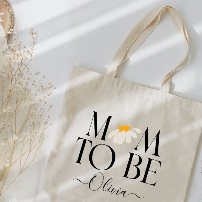Mum to be daisy floral baby shower new baby gift tote bag (Creator Uploaded)