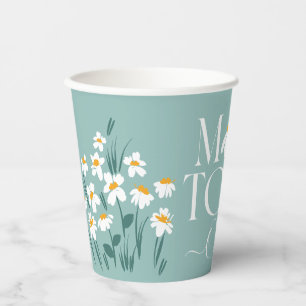 Mum to be daisy floral baby shower new baby paper cups