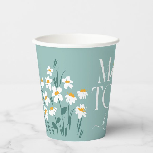 Mum to be daisy floral baby shower new baby paper cups (Front)