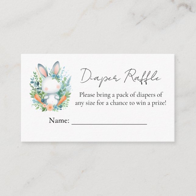 Mum to be Ear Hop Blue Pink Bunny Baby Shower Enclosure Card (Front)