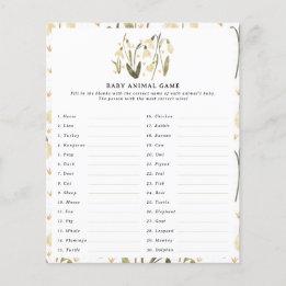 Mum to be floral baby shower new baby game flyer