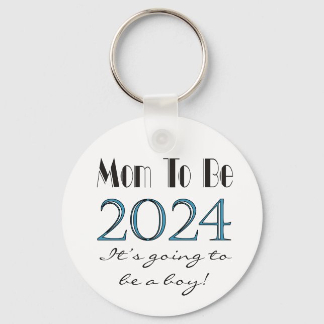 Mum to Be Future Mum of Boy 2024 Keychain (Front)