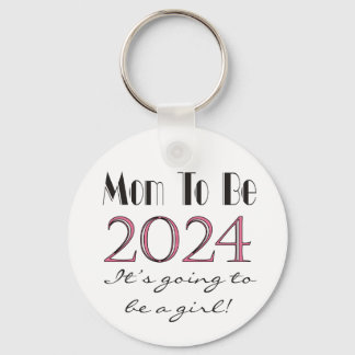 Mum to Be Future Mum of Girl 2024 Keychain