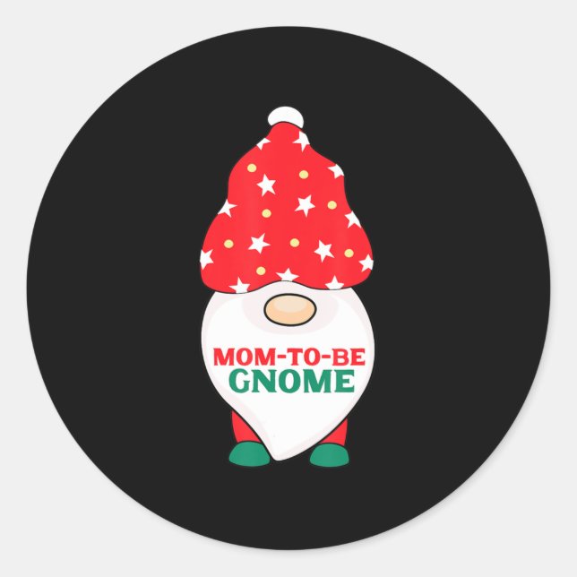 Mum To Be Gnome Fun Pregnant Expecting Christmas P Classic Round Sticker (Front)