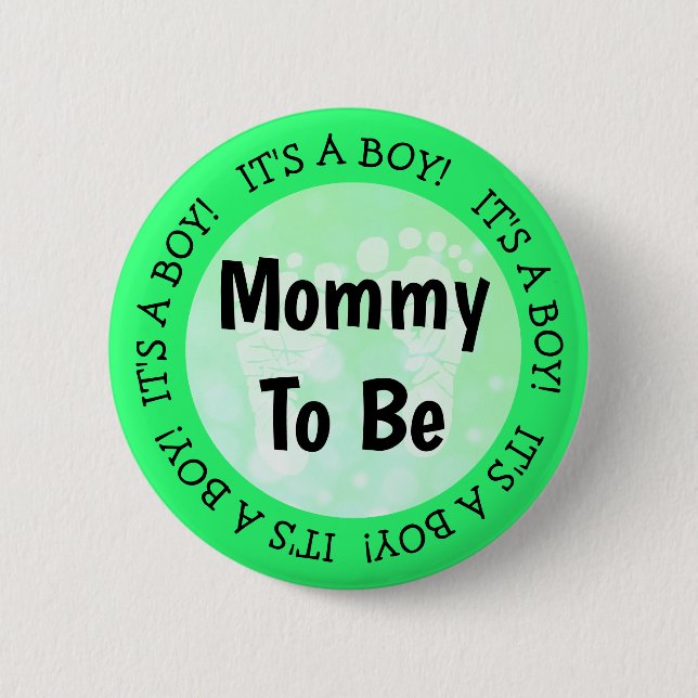 Mum to be Green Baby Shower Button (Front)