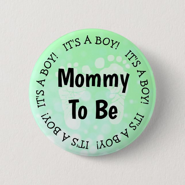 Mum to be Green Baby Shower Button (Front)
