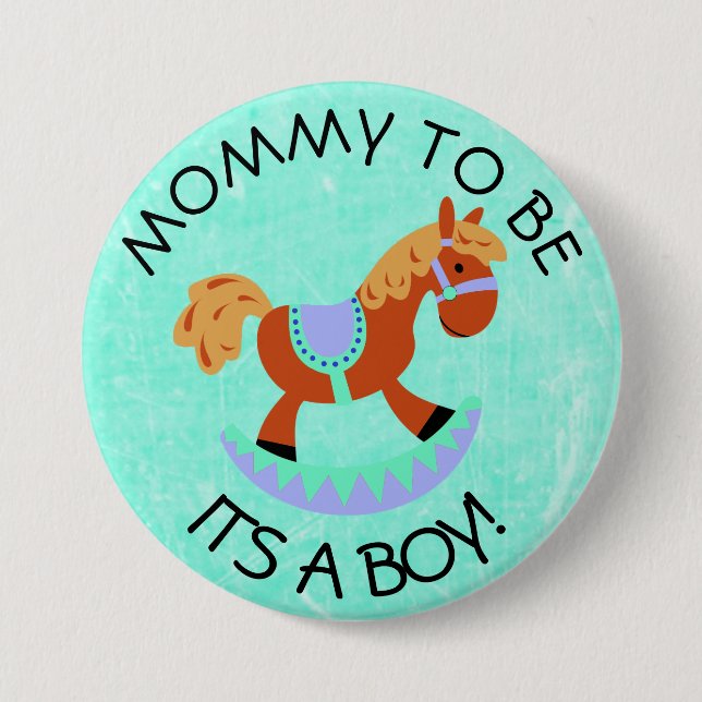Mum to be Horse Rocker Baby Shower Button (Front)