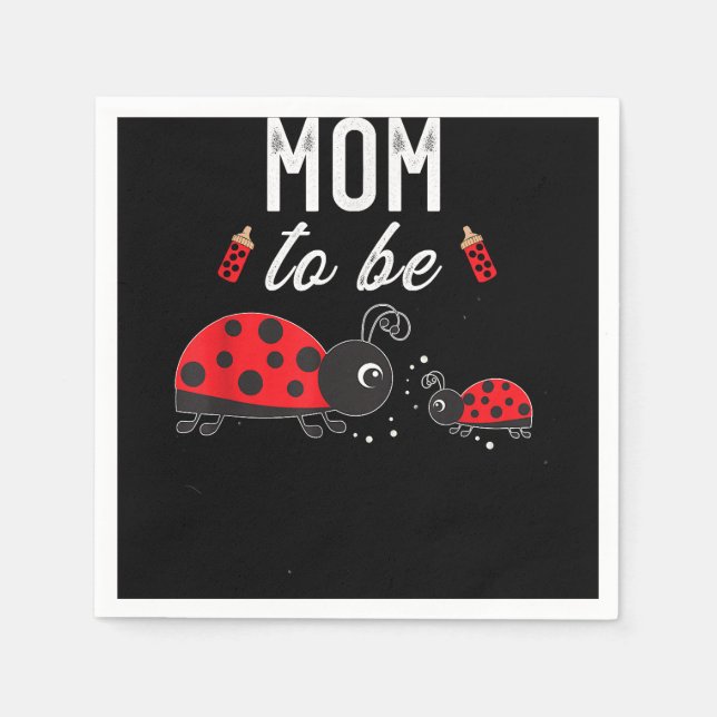 Mum To Be Ladybug Baby Shower Ladybug Mum  Napkin (Front)