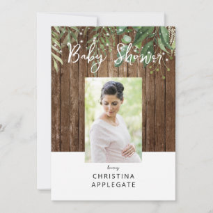 Mum-to-be Photo Rustic Baby Shower  Invitation