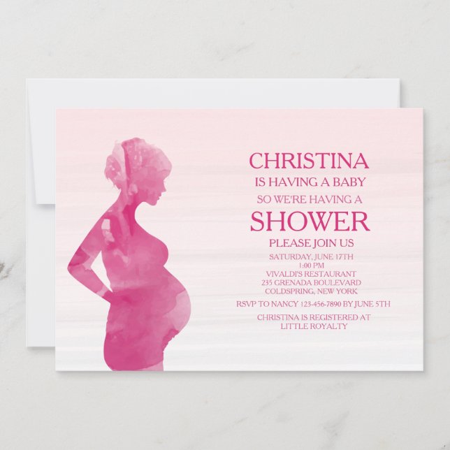 Mum To Be Pink Baby Shower Invitation (Front)