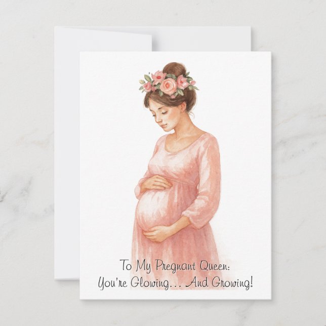 Mum-to-Be | Pregnant Woman Illustration -  Holiday Card (Front)