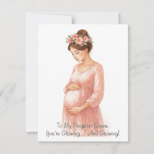 Mum-to-Be   Pregnant Woman Illustration -  Holiday Card