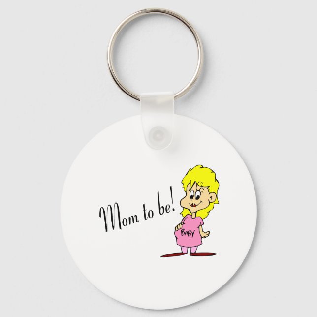 Mum To Be (Pregnant Woman) Key Ring (Front)