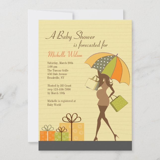 Mum-to-be Shower Invitation (Ebony) (Front)
