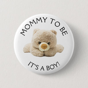 Mum to be "Teddy Bear" Baby Shower Button