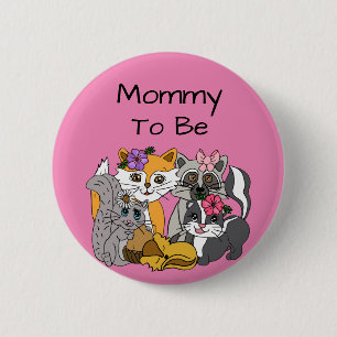 Mum to be Woodland Forest Animals Baby Shower   Bu 6 Cm Round Badge