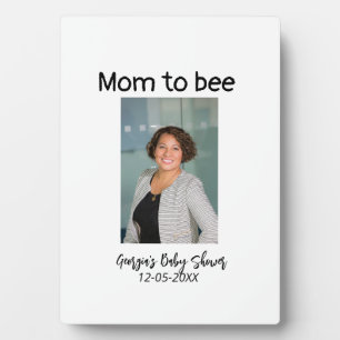 Mum to bee add photo name baby shower date plaque