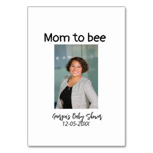 Mum to bee add photo name baby shower date  table number
