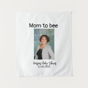 Mum to bee add photo name baby shower date tapestry