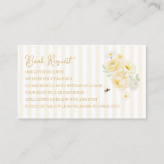 Mum to Bee Baby Shower Book Request Card