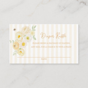 Mum to Bee Baby Shower Diaper Raffle Enclosure Card