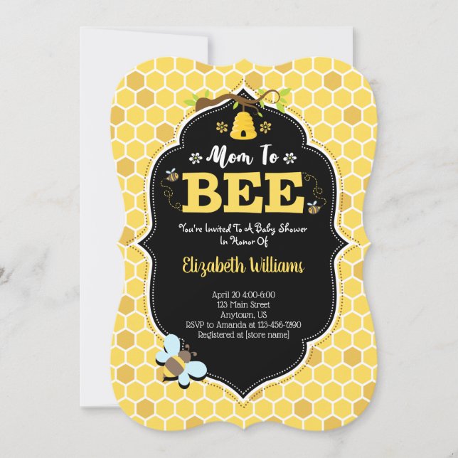 Mum To Bee Baby Shower Invitation (Front)