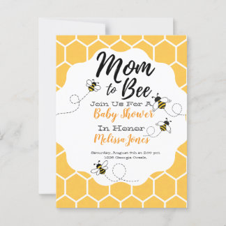 Mum to Bee Baby Shower Invitation Postcard
