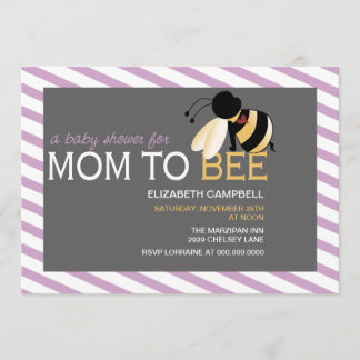 Mum-to-BEE Baby Shower Invitation - shabby orchid