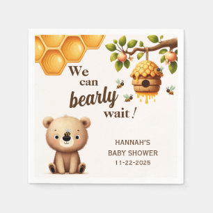 Mum to Bee Bearly Wait Baby Shower Napkin