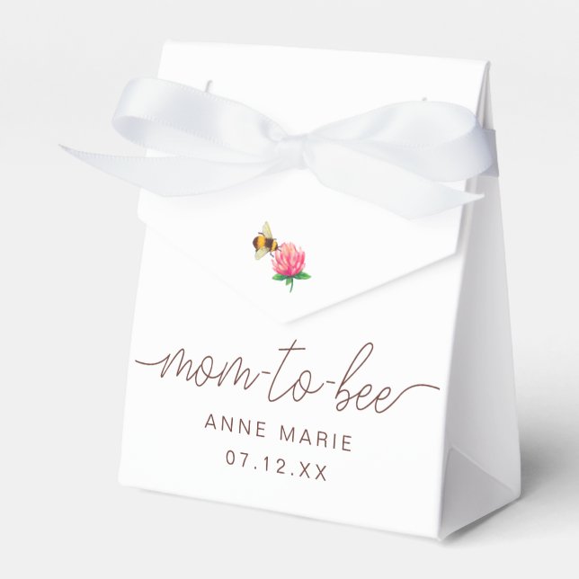 Mum-to-Bee, Bumble Bee Themed Favour Box (Front Side)