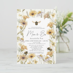 Mum to Bee Chamomile Daisies Drive-by Baby Shower Invitation