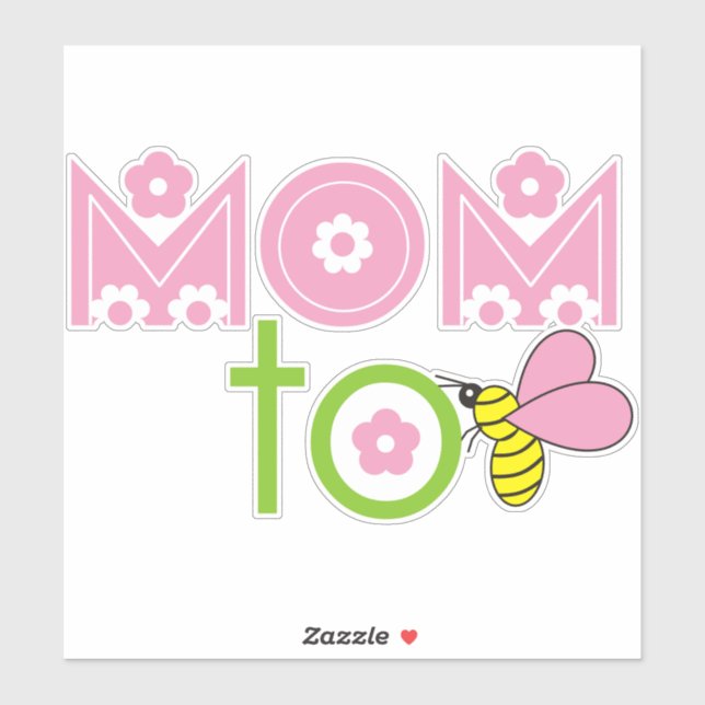 Mum to bee cute pink text floral (Sheet)