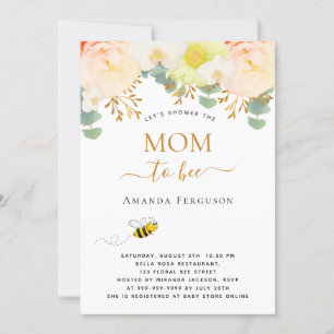 Mum to bee floral cute blush pink girl Baby Shower Invitation