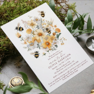 Mum To Bee Wildflower Floral Couples Baby Shower Invitation