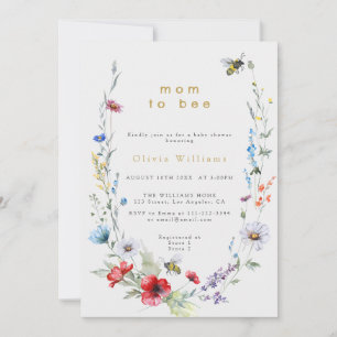 Mum To Bee Wildflower Meadow Baby Shower Invitation