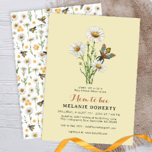 Mum To Bee Wildflowers Bumblebee Baby Shower Invitation