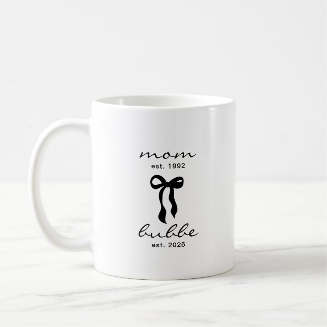 Mum to Bubbe Est Mug with Bow (Left)