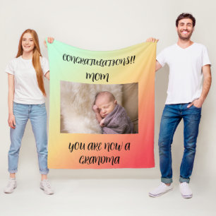 Mum To Grandma 1 photo Contemporary Vintage Fleece Blanket