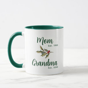 Mum to Grandma Christmas Holiday Custom Mug