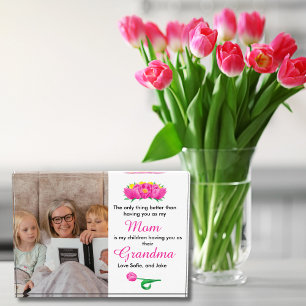 Mum to Grandma Only Thing Better Photo Block