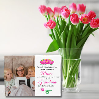 Mum to Grandma Only Thing Better Photo Block