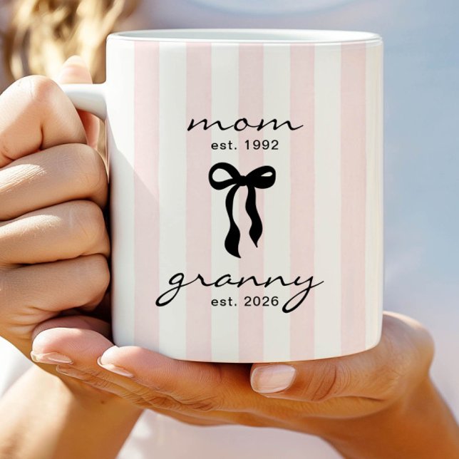 Mum to Granny Est Mug with Bow (Creator Uploaded)