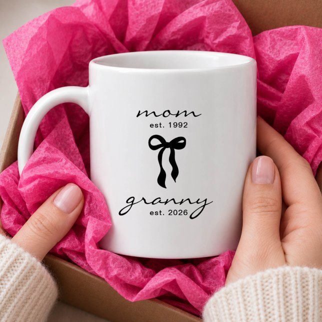 Mum to Granny Est Mug with Bow (Creator Uploaded)