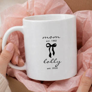 Mum to Lolly Mug Pink Bow Stripes