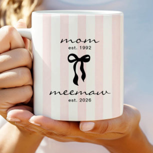 Mum to Meemaw Est Mug with Bow