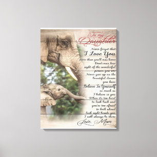Mum To My Daughter Letter, Girl Birthday Gift Canvas Print
