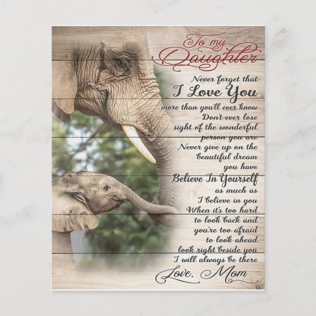 Mum To My Daughter Letter, Girl Birthday Gift Flyer (Front)