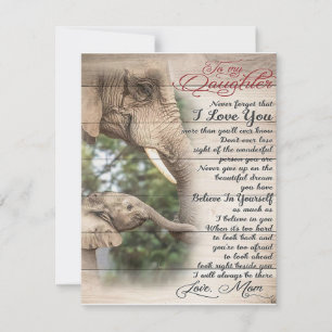 Mum To My Daughter Letter, Girl Birthday Gift Invitation