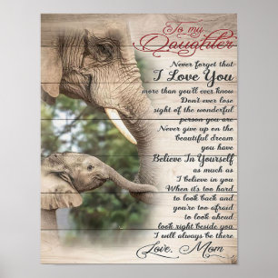 Mum To My Daughter Letter, Girl Birthday Gift Poster